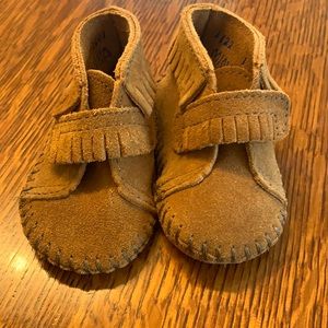 Infant Minnetonka Brown Velcro Moccasins